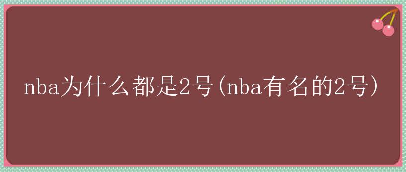 nba为什么都是2号(nba有名的2号)