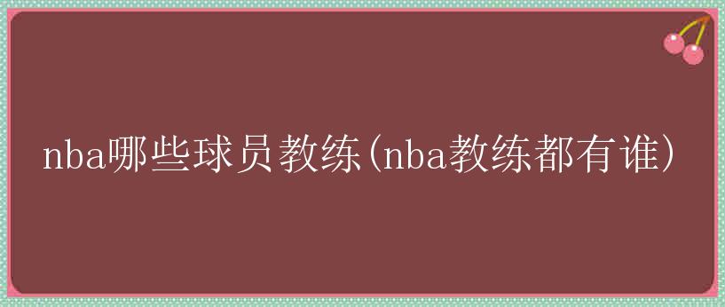 nba哪些球员教练(nba教练都有谁)