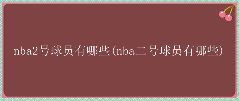 nba2号球员有哪些(nba二号球员有哪些)