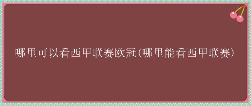 哪里可以看西甲联赛欧冠(哪里能看西甲联赛)