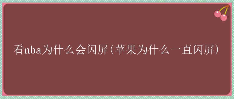 看nba为什么会闪屏(苹果为什么一直闪屏)