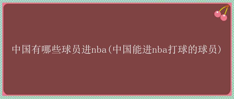 中国有哪些球员进nba(中国能进nba打球的球员)