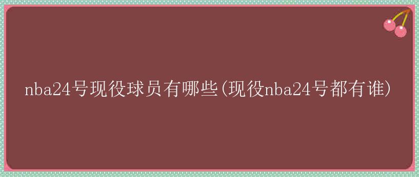 nba24号现役球员有哪些(现役nba24号都有谁)