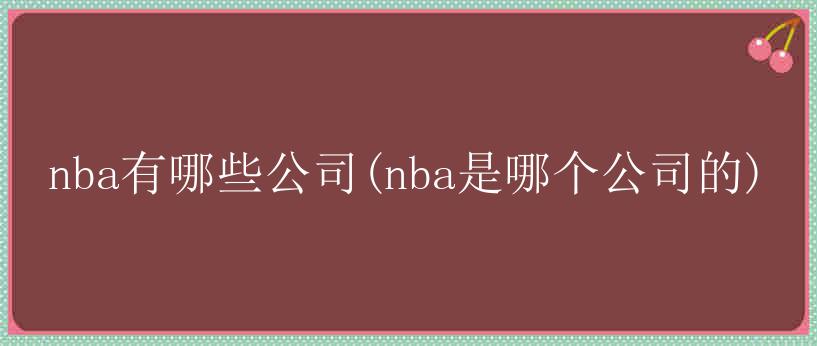 nba有哪些公司(nba是哪个公司的)