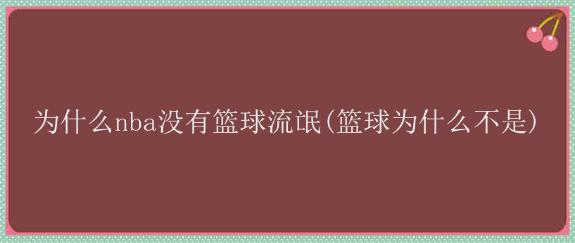 为什么nba没有篮球流氓(篮球为什么不是)