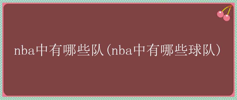 nba中有哪些队(nba中有哪些球队)