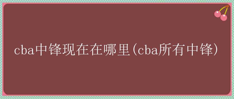 cba中锋现在在哪里(cba所有中锋)