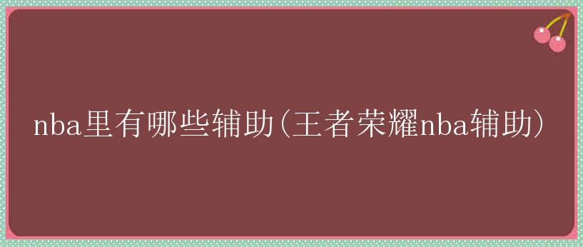 nba里有哪些辅助(王者荣耀nba辅助)