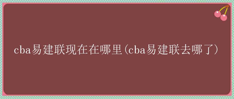 cba易建联现在在哪里(cba易建联去哪了)