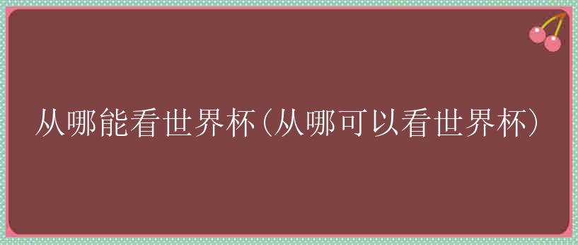 从哪能看世界杯(从哪可以看世界杯)