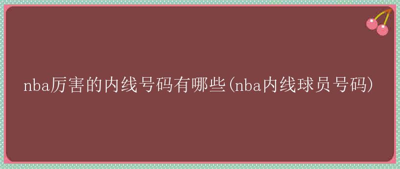 nba厉害的内线号码有哪些(nba内线球员号码)