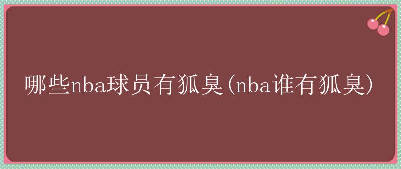 哪些nba球员有狐臭(nba谁有狐臭)