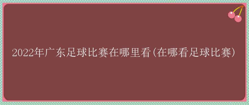 2022年广东足球比赛在哪里看(在哪看足球比赛)