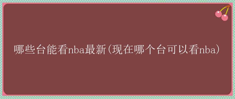 哪些台能看nba最新(现在哪个台可以看nba)