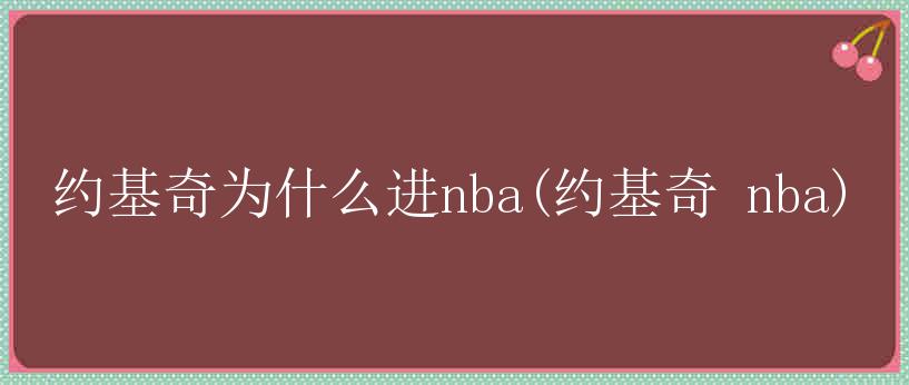 约基奇为什么进nba(约基奇 nba)