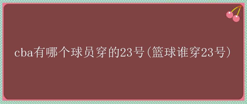 cba有哪个球员穿的23号(篮球谁穿23号)