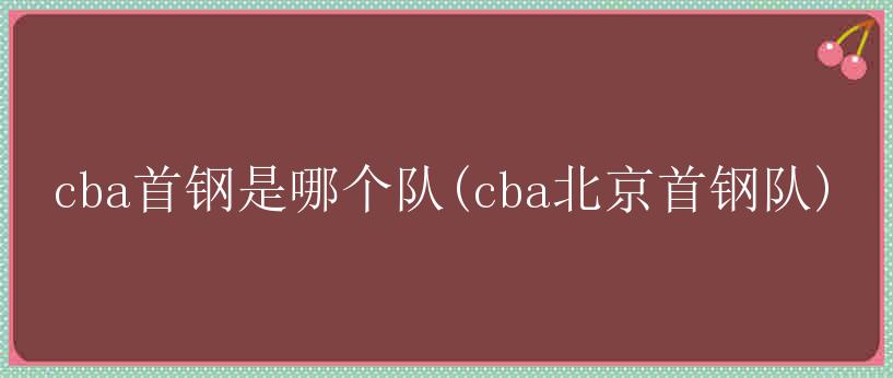 cba首钢是哪个队(cba北京首钢队)