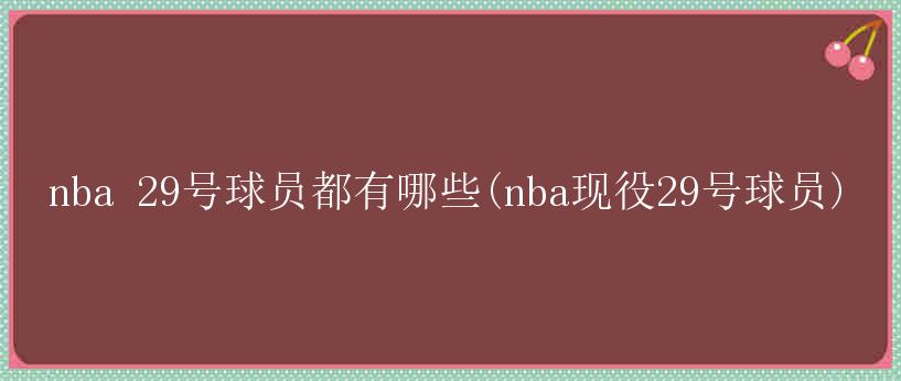 nba 29号球员都有哪些(nba现役29号球员)