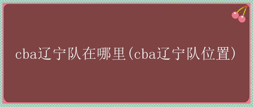 cba辽宁队在哪里(cba辽宁队位置)