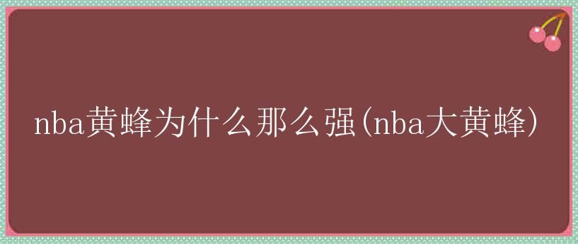 nba黄蜂为什么那么强(nba大黄蜂)