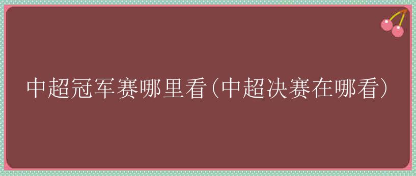 中超冠军赛哪里看(中超决赛在哪看)