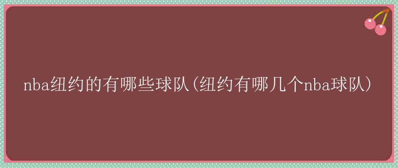 nba纽约的有哪些球队(纽约有哪几个nba球队)