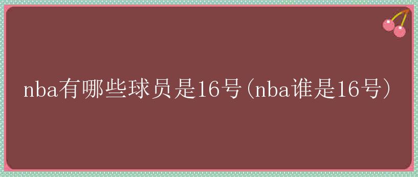 nba有哪些球员是16号(nba谁是16号)