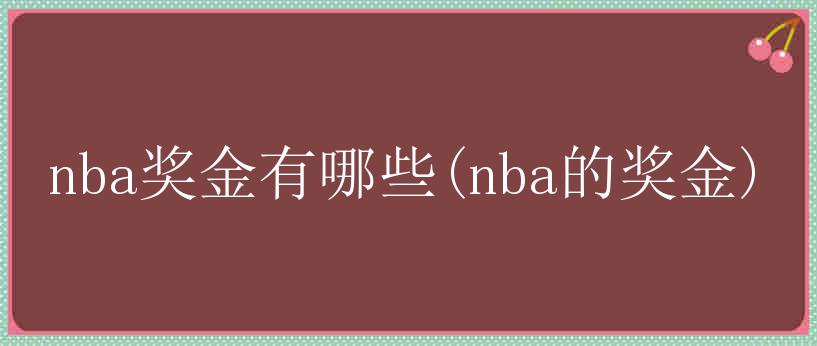 nba奖金有哪些(nba的奖金)