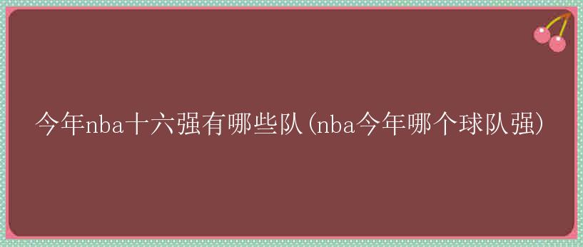 今年nba十六强有哪些队(nba今年哪个球队强)