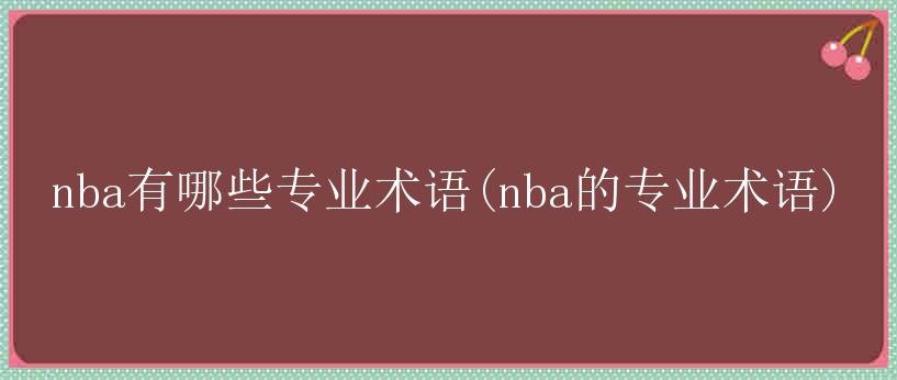 nba有哪些专业术语(nba的专业术语)