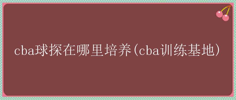 cba球探在哪里培养(cba训练基地)