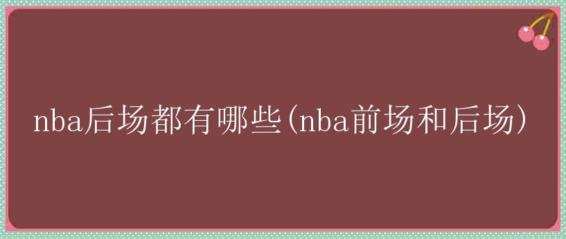 nba后场都有哪些(nba前场和后场)