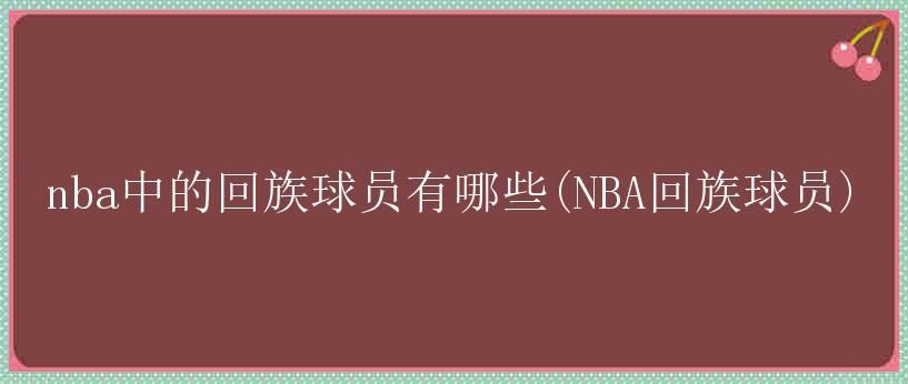 nba中的回族球员有哪些(NBA回族球员)