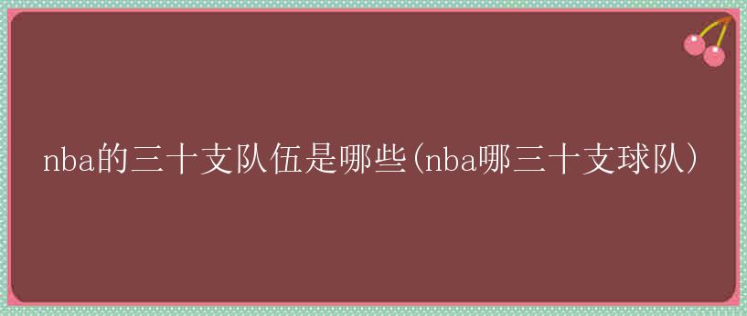 nba的三十支队伍是哪些(nba哪三十支球队)