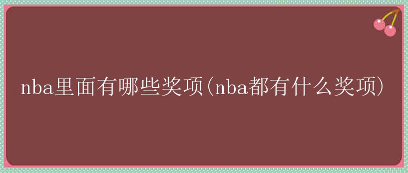 nba里面有哪些奖项(nba都有什么奖项)