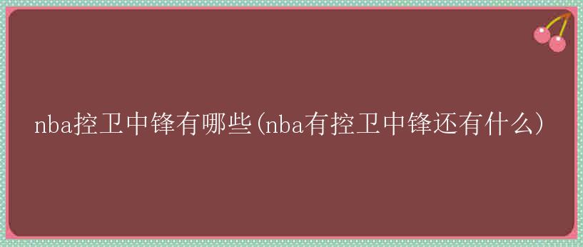 nba控卫中锋有哪些(nba有控卫中锋还有什么)