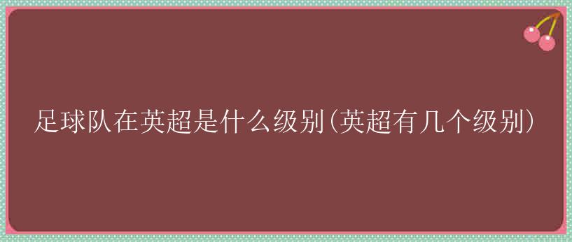 足球队在英超是什么级别(英超有几个级别)