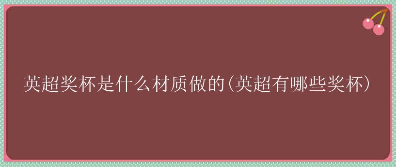 英超奖杯是什么材质做的(英超有哪些奖杯)