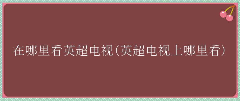 在哪里看英超电视(英超电视上哪里看)